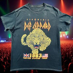 83' Def Leppard Pyromania United States Tour Tee Shirt Adult Small Black Reprint